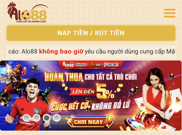 rút tiền tại SV388